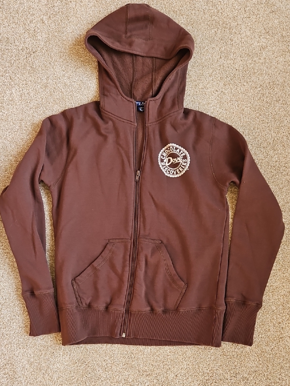 Sport-Tek Size S Ladies Brown Fleece Hooded Dove Chocolate Jacket